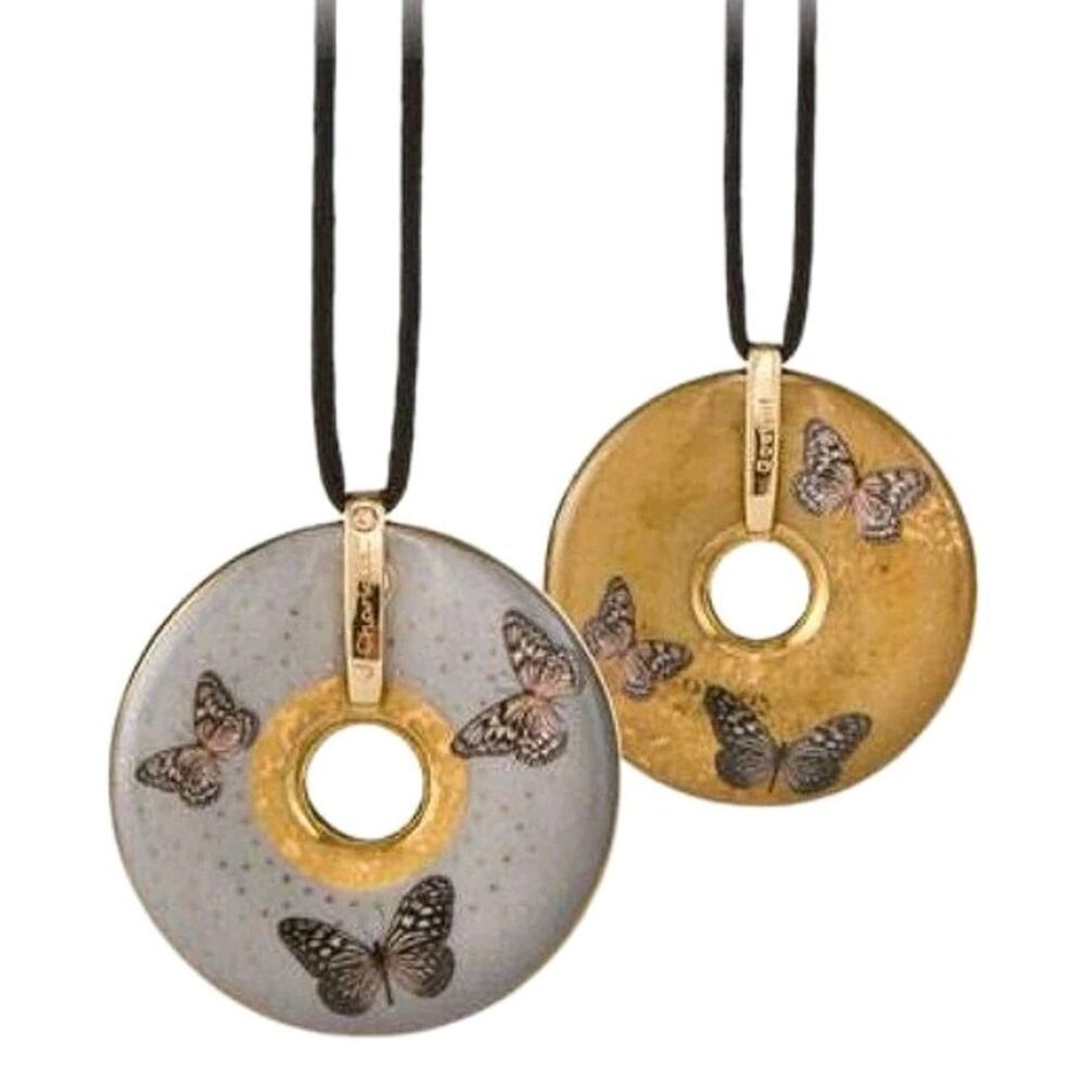 Goebel Porzellan Joanna Charlotte Pendant Necklace Butterfly Swarovski Statement